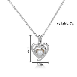 1Pcs Silver Plated Cage Pearl Bead Pendant Loceket Necklace Love Wish Natural Pearl Oyster Pearl Locket DIY Necklace for Women