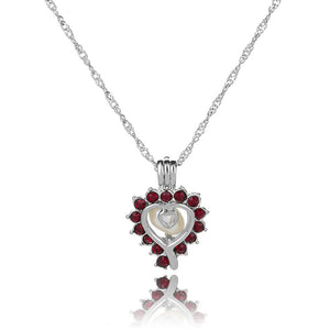 1Pcs Silver Plated Cage Pearl Bead Pendant Loceket Necklace Love Wish Natural Pearl Oyster Pearl Locket DIY Necklace for Women