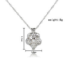 Load image into Gallery viewer, 1Pcs Silver Plated Cage Pearl Bead Pendant Loceket Necklace Love Wish Natural Pearl Oyster Pearl Locket DIY Necklace for Women