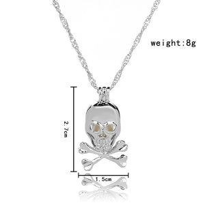 1Pcs Silver Plated Cage Pearl Bead Pendant Loceket Necklace Love Wish Natural Pearl Oyster Pearl Locket DIY Necklace for Women