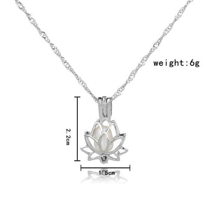 1Pcs Silver Plated Cage Pearl Bead Pendant Loceket Necklace Love Wish Natural Pearl Oyster Pearl Locket DIY Necklace for Women