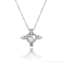 Load image into Gallery viewer, 1Pcs Silver Plated Cage Pearl Bead Pendant Loceket Necklace Love Wish Natural Pearl Oyster Pearl Locket DIY Necklace for Women
