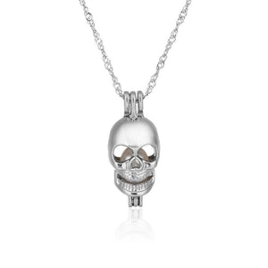 1Pcs Silver Plated Cage Pearl Bead Pendant Loceket Necklace Love Wish Natural Pearl Oyster Pearl Locket DIY Necklace for Women