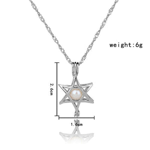 1Pcs Silver Plated Cage Pearl Bead Pendant Loceket Necklace Love Wish Natural Pearl Oyster Pearl Locket DIY Necklace for Women