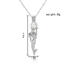 Load image into Gallery viewer, 1Pcs Silver Plated Cage Pearl Bead Pendant Loceket Necklace Love Wish Natural Pearl Oyster Pearl Locket DIY Necklace for Women