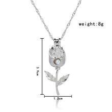 Load image into Gallery viewer, 1Pcs Silver Plated Cage Pearl Bead Pendant Loceket Necklace Love Wish Natural Pearl Oyster Pearl Locket DIY Necklace for Women