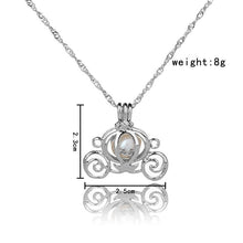 Load image into Gallery viewer, 1Pcs Silver Plated Cage Pearl Bead Pendant Loceket Necklace Love Wish Natural Pearl Oyster Pearl Locket DIY Necklace for Women