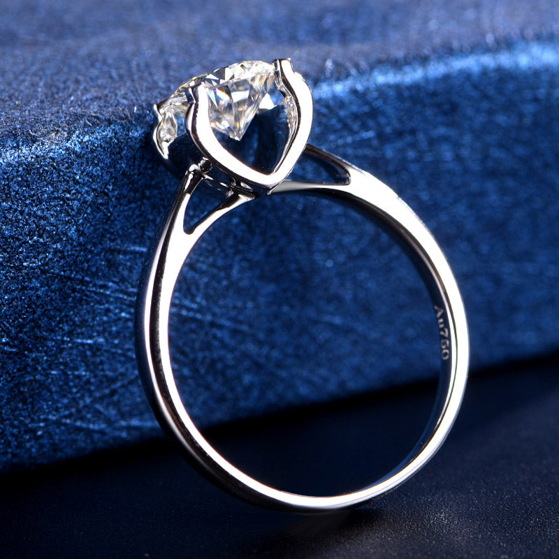 1carat moissanite ring 18k white gold ring for girl