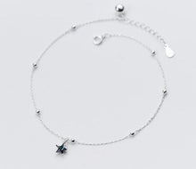 Load image into Gallery viewer, 1pc 100% real. 925 Sterling silver Fine Jewelry Blue Star Anklet /Chain Bracelet GTLS561