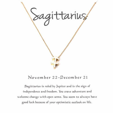1pc 12 Costellazione Segno Sagittario Collana segno zodiacale piatto d'oro Colore lega Collana pendente clavicola per regalo 