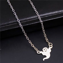 Load image into Gallery viewer, 1pc 2018 Halloween Goth Jewelry Skull Charms Bat Pendant Necklace For Festival Gift For Women Witch Hat
