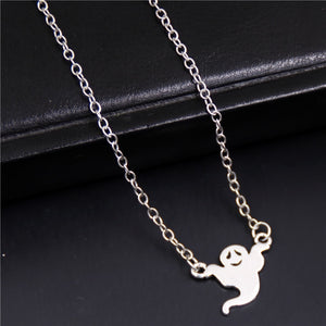 1pc 2018 Halloween Goth Jewelry Skull Charms Bat Pendant Necklace For Festival Gift For Women Witch Hat
