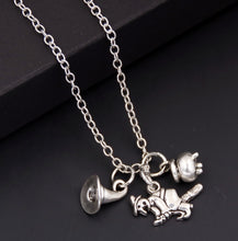 Load image into Gallery viewer, 1pc 2018 Halloween Goth Jewelry Skull Charms Bat Pendant Necklace For Festival Gift For Women Witch Hat