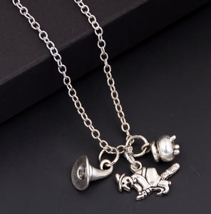 1pc 2018 Halloween Goth Jewelry Skull Charms Bat Pendant Necklace For Festival Gift For Women Witch Hat