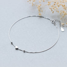 Load image into Gallery viewer, 1pc 925 -Sterling -Silver heart&amp;Beads chain bracelet Anklet adjustable LS269