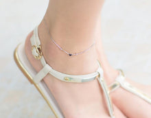 Load image into Gallery viewer, 1pc 925 -Sterling -Silver heart&amp;Beads chain bracelet Anklet adjustable LS269