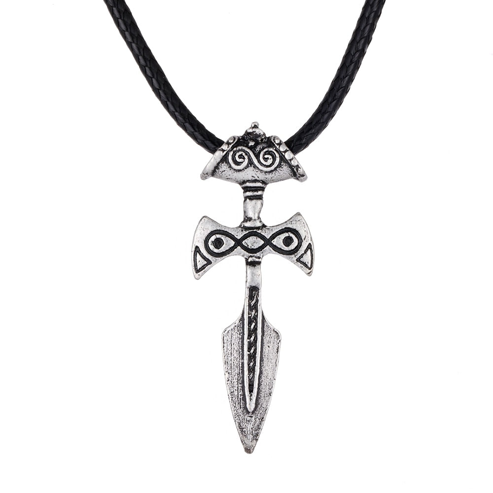 1pc Antique Silver Viking Sword Pendant Necklace Amulet of Talos Handmade Pendant