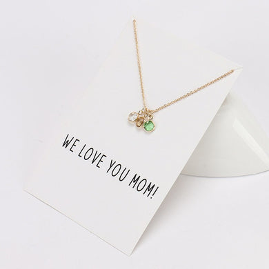 1pc Colorful Crytal Shape Charm Necklaces Links Chains Gold Silver Plate For Women Jewelry Gift