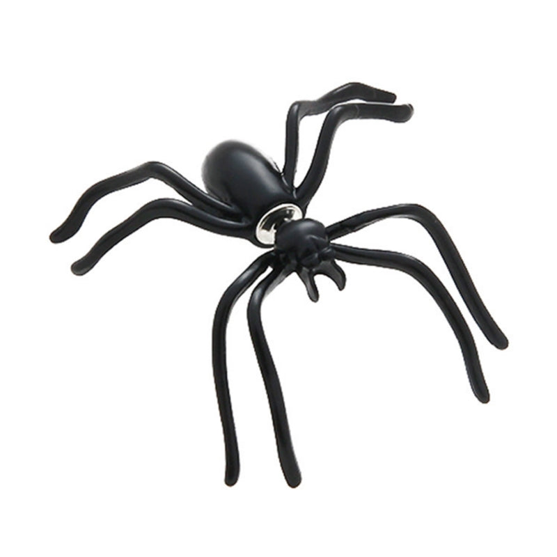 1pc Ear Stud Black Spider 3D Halloween Punk Fashion Jewelry Earrings Charm Pins