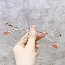 Load image into Gallery viewer, 1pc Metal Glasses Frame Adult Anti Blue Light Irregular Round Glasses Unisex Water Drop Transparent Eyewear Frames