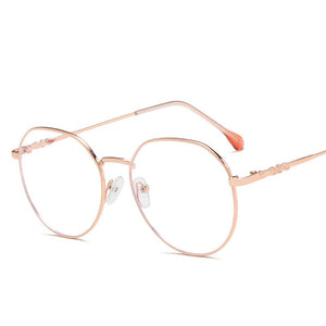 1pc Metal Glasses Frame Adult Anti Blue Light Irregular Round Glasses Unisex Water Drop Transparent Eyewear Frames