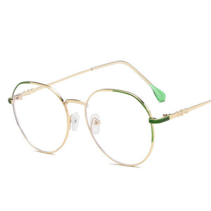 1pc Metal Glasses Frame Adult Anti Blue Light Irregular Round Glasses Unisex Water Drop Transparent Eyewear Frames