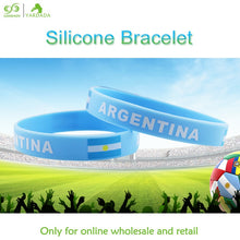 Carica l'immagine nel visualizzatore di Gallery, 1pc Russia soccer game power balance wristband blue silicone gym band personalised bracelets &amp; bangles