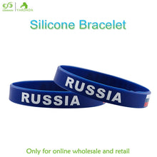 Carica l'immagine nel visualizzatore di Gallery, 1pc Russia soccer game power balance wristband blue silicone gym band personalised bracelets &amp; bangles