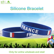 Carica l'immagine nel visualizzatore di Gallery, 1pc Russia soccer game power balance wristband blue silicone gym band personalised bracelets &amp; bangles