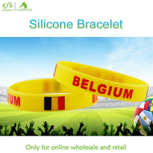 Carica l'immagine nel visualizzatore di Gallery, 1pc Russia soccer game power balance wristband blue silicone gym band personalised bracelets &amp; bangles