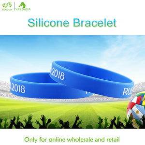 1pc Russia soccer game power balance wristband blue silicone gym band personalised bracelets & bangles