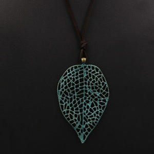1pc Zinc Alloy Hollow Heart Shape Leaf Charms Necklace Carved Pendant Suede Leather Diy Jewelry