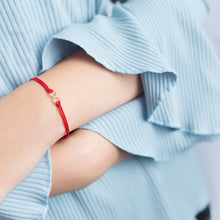 Load image into Gallery viewer, 1pc retro 100% Real. 925 Sterling Silver Double rows Red Black Cord eternal Love/infinity Knot Chain Bracelet besties GTLS463
