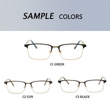 Load image into Gallery viewer, 1pcs Halfrim Men Metal Optical Frame Design Temple Stylish Eyeglass Frame China