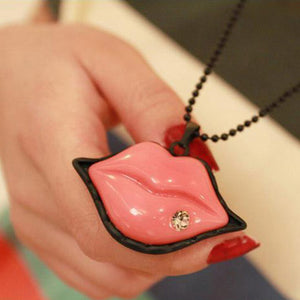 1pcs New women's Sexy lips Pendant sweater Chain Necklace best gift H7139 P45