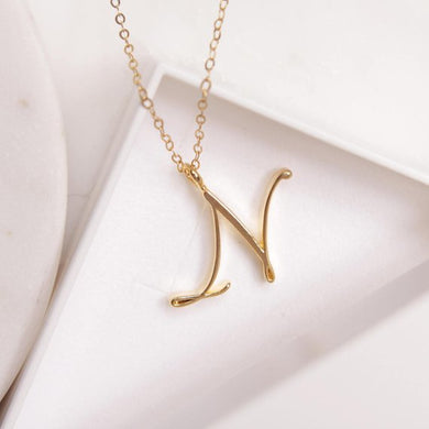 1pcs Stainless steel alloy USA alphabet Initial Letter N America 26 English word Letter Family friend name sign Necklace jewelry