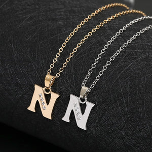 1pcs Stainless steel alloy USA alphabet Initial Letter N America 26 English word Letter Family friend name sign Necklace jewelry