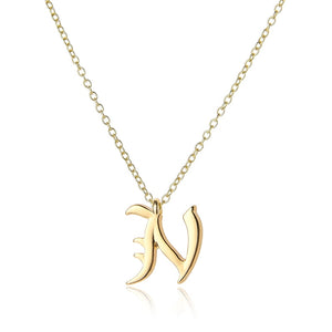 1pcs Stainless steel alloy USA alphabet Initial Letter N America 26 English word Letter Family friend name sign Necklace jewelry