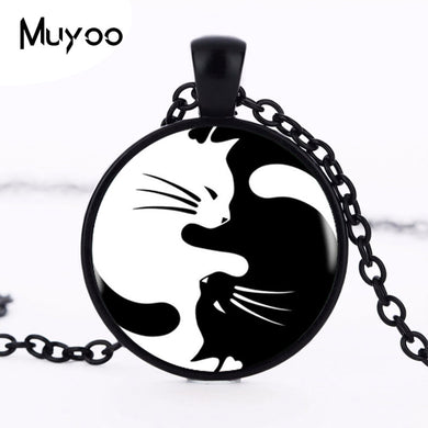 1pcs Yin Yang Pendant Choker Statement Silver Necklace For Women Dress Accessories Animal Pendant Jewelry HZ1
