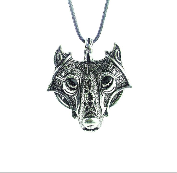 1pcs high quality CO Style Norse Vikings Pendant Necklace Norse Wolf Head Necklace Original Animal Jewelry Wolf Head hange