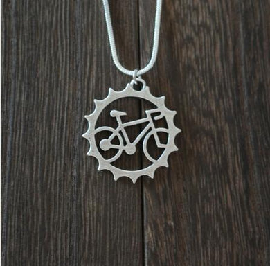 1pcs rider Bicycle pendant necklace Beautiful Unique Charm jewelry outdoor riding friend commemorate ,witness of friendship