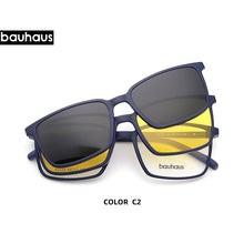 Load image into Gallery viewer, 2+1 lenes Magnet Sunglasses Clip Mirrored Clip on Sunglasses clip on glasses Men Polarized Custom Prescription Myopia x3179