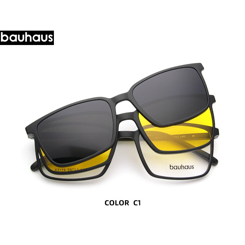 2+1 lenes Magnet Sunglasses Clip Mirrored Clip on Sunglasses clip on glasses Men Polarized Custom Prescription Myopia x3179