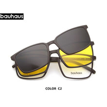 Load image into Gallery viewer, 2+1 lenes Magnet Sunglasses Clip Mirrored Clip on Sunglasses clip on glasses Men Polarized Custom Prescription Myopia x3179