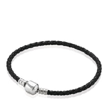 Load image into Gallery viewer, 2 Color 925 Sterling Silver Leather Rope Basic Bracelet For Women Clasp Clip Fit Charms Beads &amp; Pendants For Women