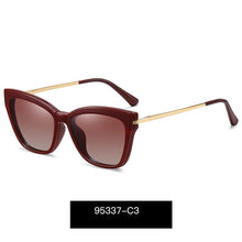 Load image into Gallery viewer, 2 In 1 Polarized Clip On Sunglasses eyeglasses Women Retro  Cat Eye Anti Blue Light Glasses Frame Magnetic Driving Eyewear