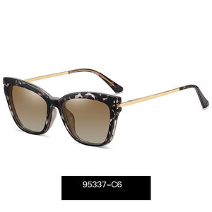 2 In 1 Polarized Clip On Sunglasses eyeglasses Women Retro  Cat Eye Anti Blue Light Glasses Frame Magnetic Driving Eyewear