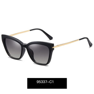 2 In 1 Polarized Clip On Sunglasses eyeglasses Women Retro  Cat Eye Anti Blue Light Glasses Frame Magnetic Driving Eyewear