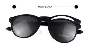 2 In 1 Round Clip-On Sunglasses Polarized Women Men Transparent TR90 Magnetic Eyeglasses Frame Prescription Optical Myopia Frame