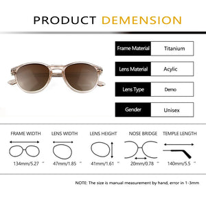 2 In 1 Round Clip-On Sunglasses Polarized Women Men Transparent TR90 Magnetic Eyeglasses Frame Prescription Optical Myopia Frame